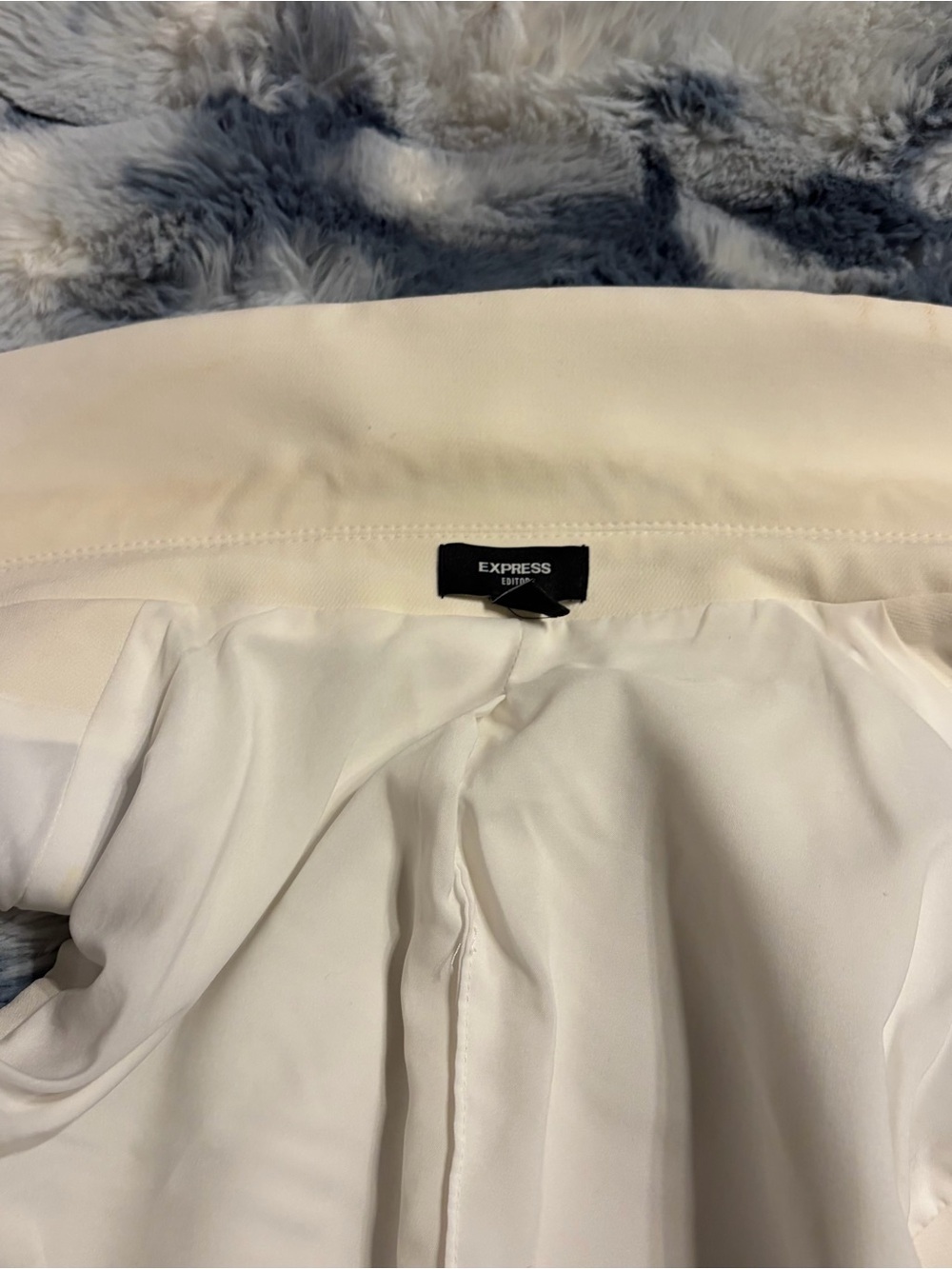 Express Cream Sleeveless Tailored Blazer Vest - Picture 8 of 8